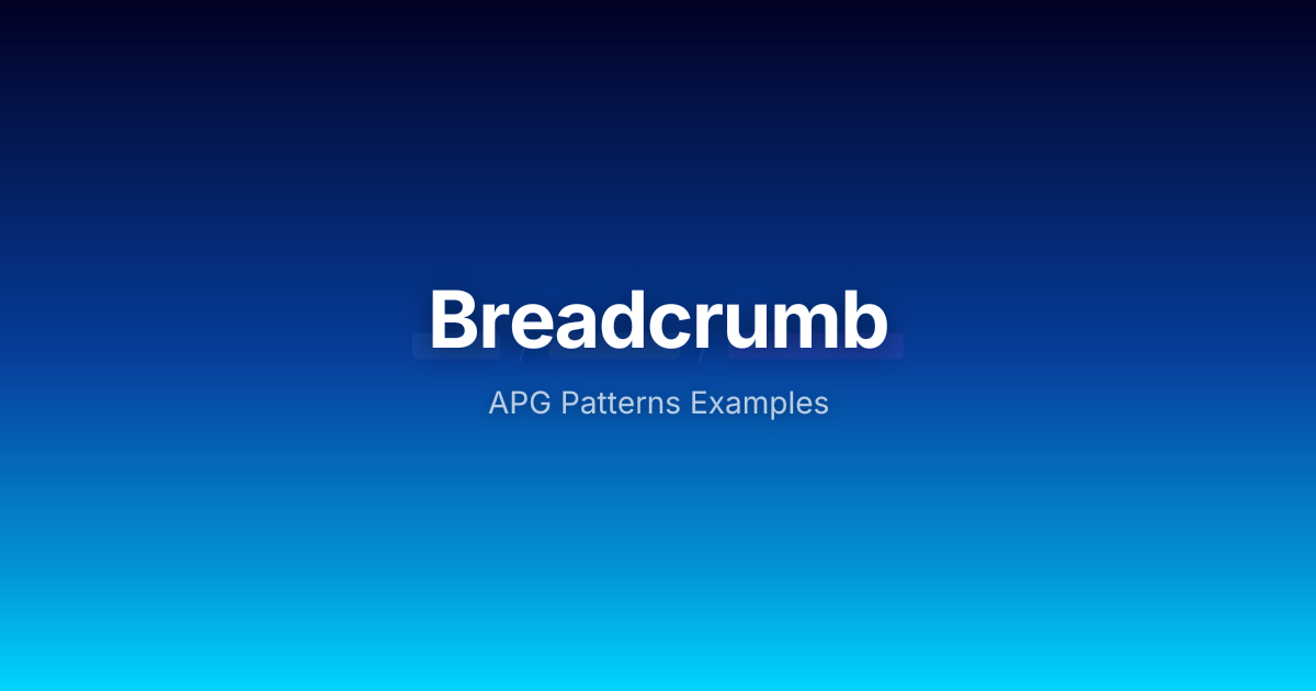 Breadcrumb - React | APG Patterns Examples