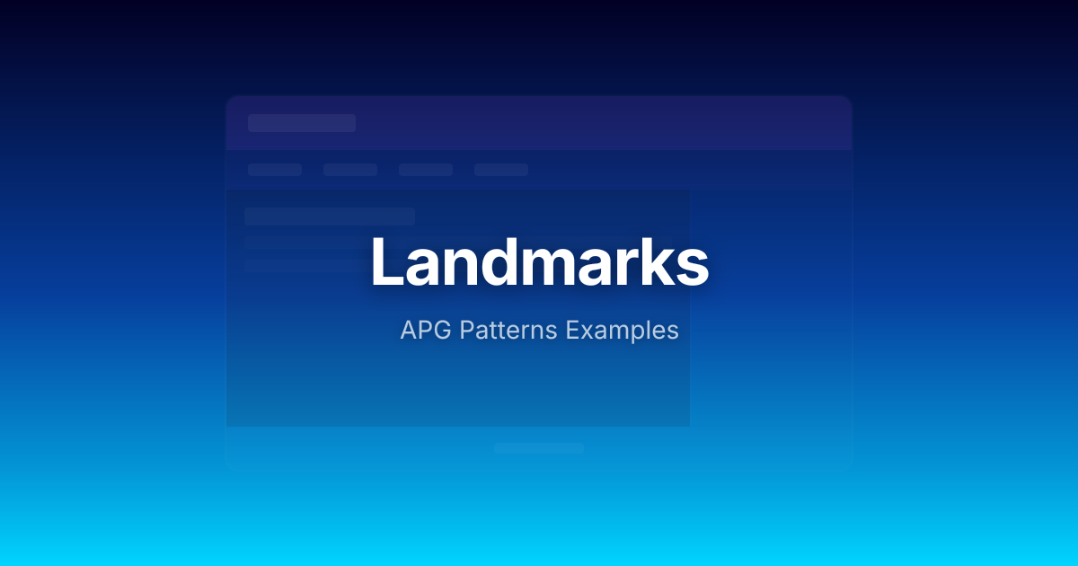 Landmarks - React | APG Patterns Examples