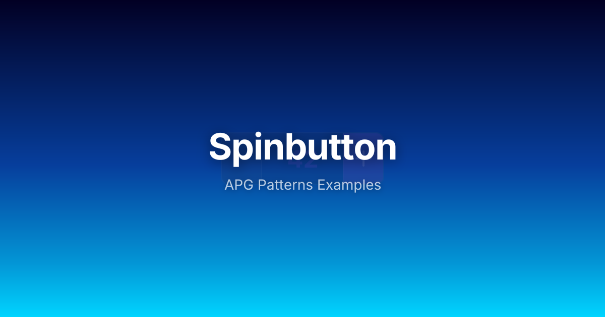 Spinbutton - React | APG Patterns Examples
