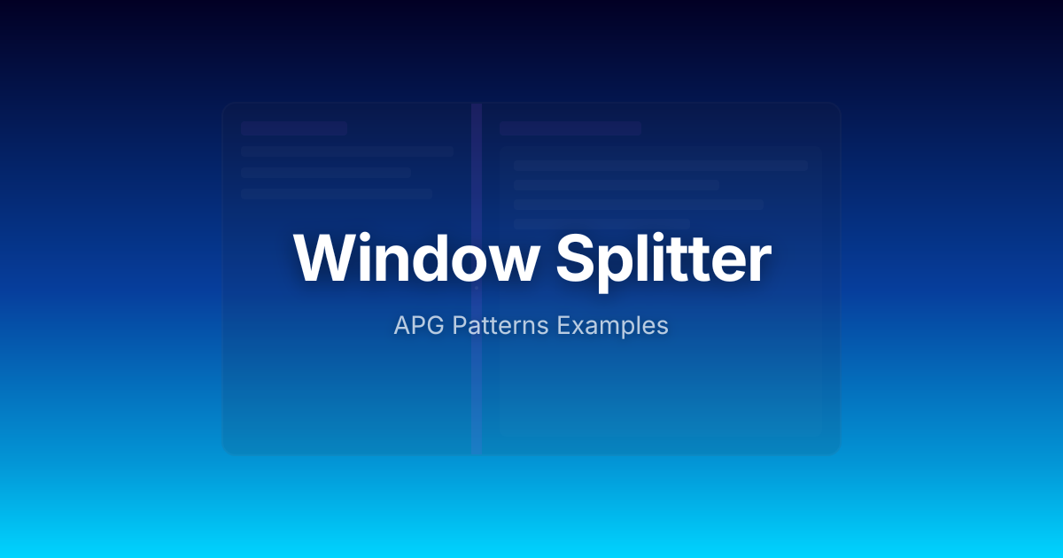 Window Splitter - React | APG Patterns Examples